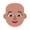 Woman- Medium Skin Tone- Bald emoji on Microsoft